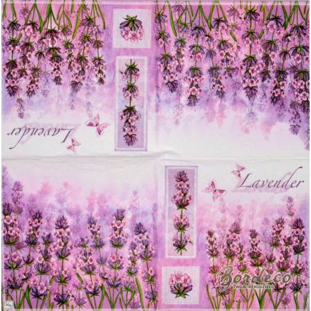 Serwetka decoupage seria DAISY lawenda 33x33cm